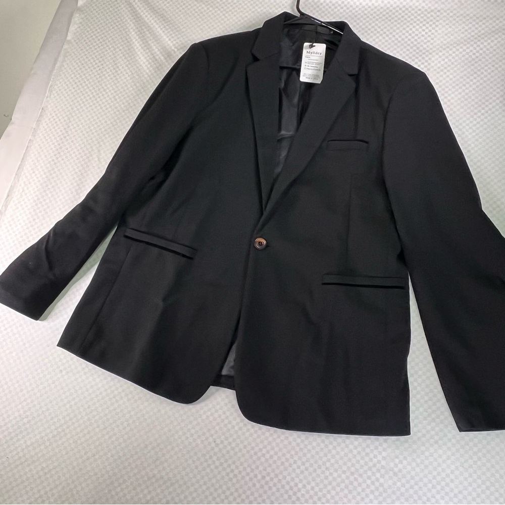 Mylldey Mens Black Blazers Slim‎ Fit Business Suit Jacket Sport Coat
